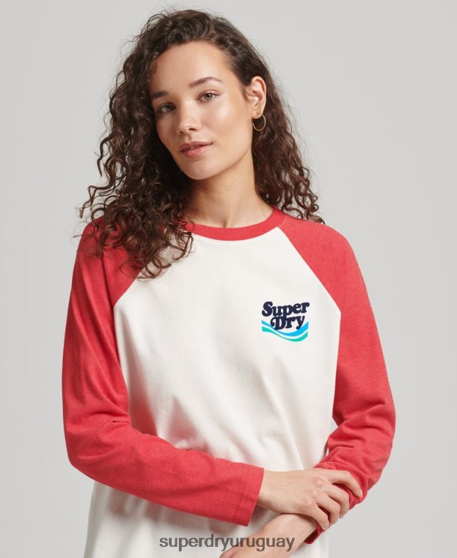 uy Superdry mujer parte superior nostalgia cooper rojo DT2N8Z3071 ropa