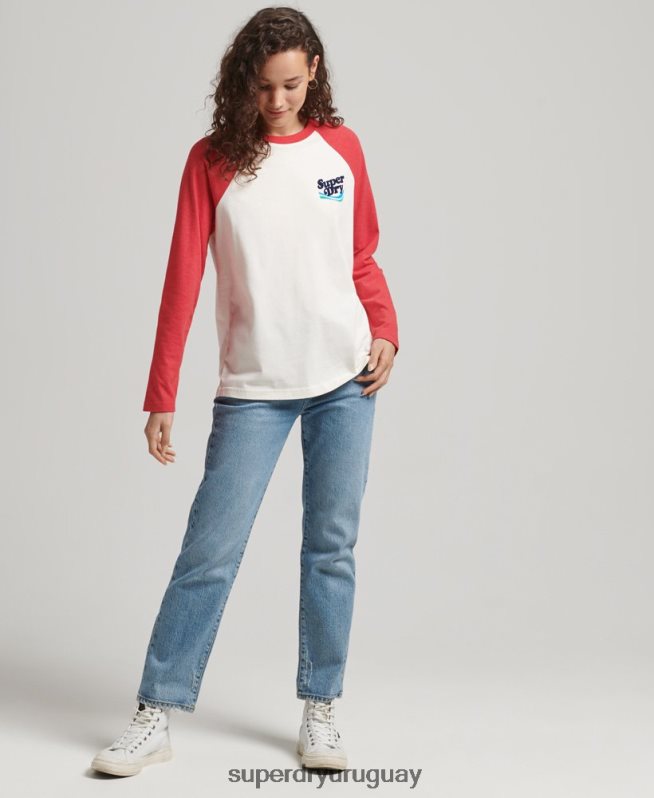 uy Superdry mujer parte superior nostalgia cooper rojo DT2N8Z3071 ropa