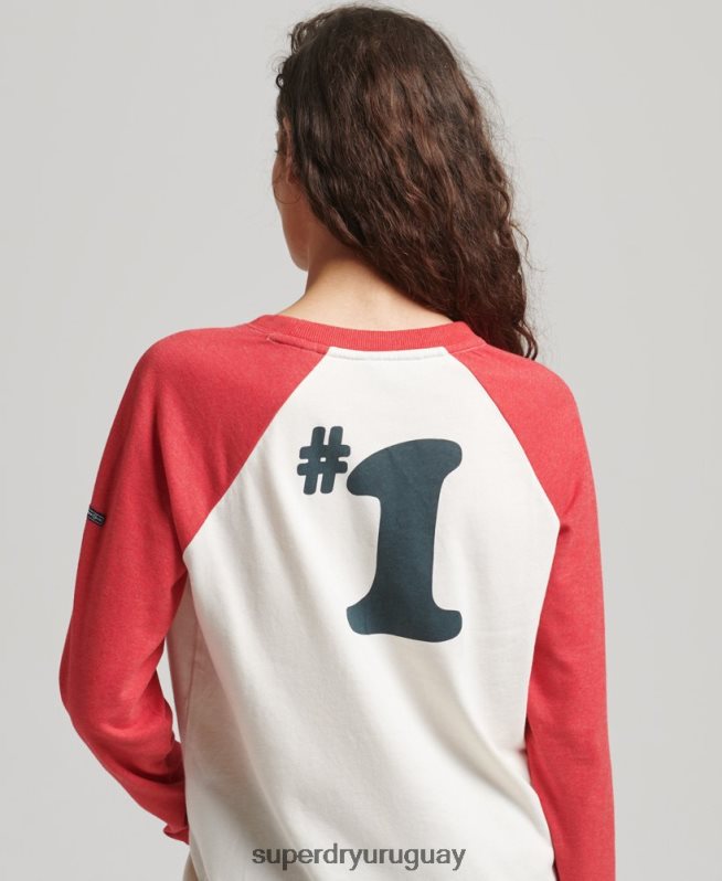 uy Superdry mujer parte superior nostalgia cooper rojo DT2N8Z3071 ropa