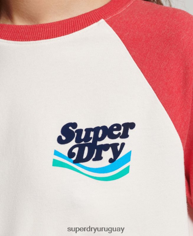 uy Superdry mujer parte superior nostalgia cooper rojo DT2N8Z3071 ropa