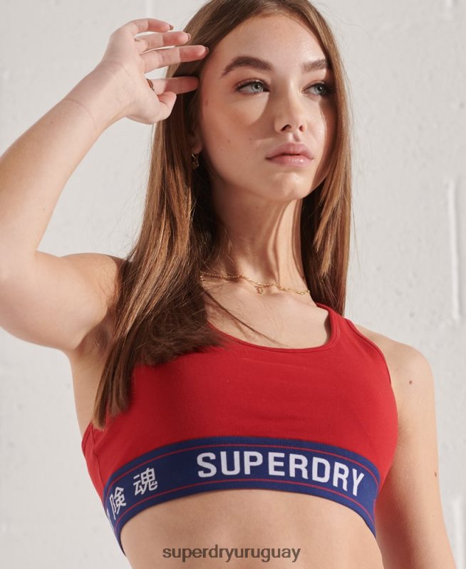 uy Superdry mujer top corto sportstyle esencial rojo DT2N8Z3039 ropa
