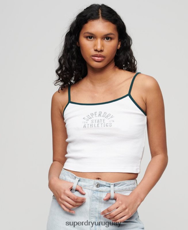 uy Superdry mujer top de tirantes deportivo esencial blanco DT2N8Z2921 ropa