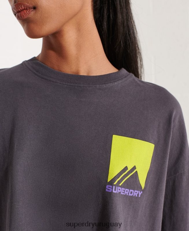 uy Superdry mujer top deportivo de montaña sport energy gris oscuro DT2N8Z3059 ropa