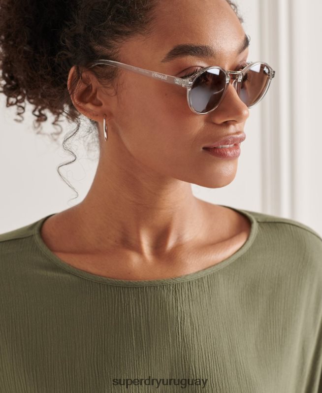 uy Superdry mujer top tejido de estudios verde DT2N8Z3068 ropa