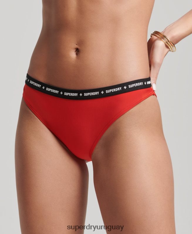 uy Superdry mujer braguita bikini micro elastica reciclada rojo DT2N8Z3217 ropa
