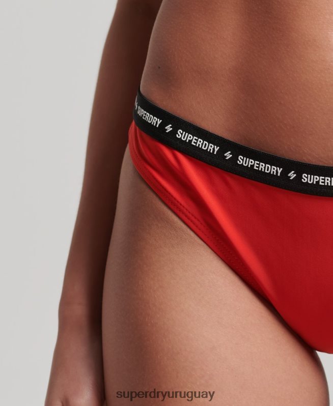 uy Superdry mujer braguita bikini micro elastica reciclada rojo DT2N8Z3217 ropa