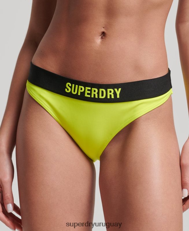 uy Superdry mujer braguita de bikini elástica reciclada amarillo DT2N8Z3219 ropa