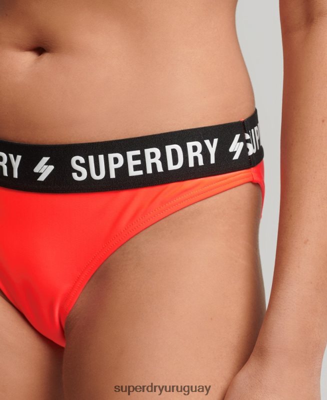 uy Superdry mujer braguita de bikini elástica reciclada coral DT2N8Z3239 ropa