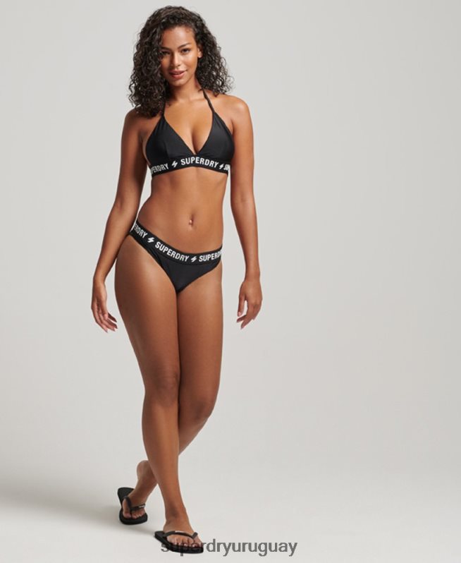 uy Superdry mujer braguita de bikini elástica reciclada negro DT2N8Z3246 ropa