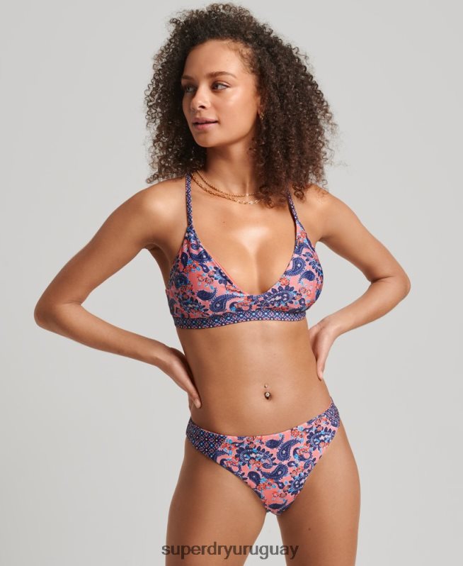 uy Superdry mujer braguitas de bikini estilo surf vintage coral DT2N8Z6644 ropa