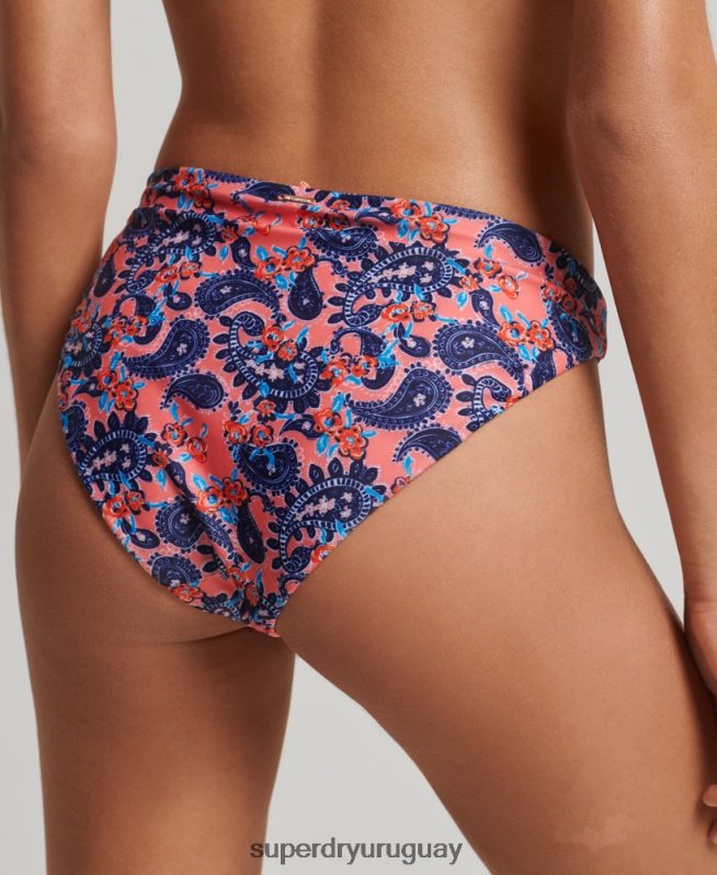 uy Superdry mujer braguitas de bikini estilo surf vintage coral DT2N8Z6644 ropa