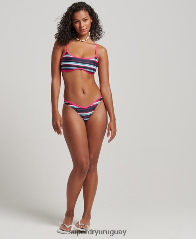 uy Superdry mujer braguitas de bikini recicladas a rayas multi DT2N8Z3215 ropa