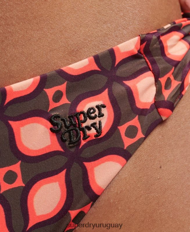 uy Superdry mujer braguitas de bikini recicladas con estampado mixto rojo DT2N8Z3199 ropa