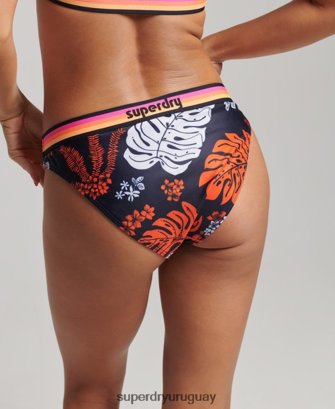 uy Superdry mujer braguitas de bikini recicladas con logo vintage coral DT2N8Z3189 ropa