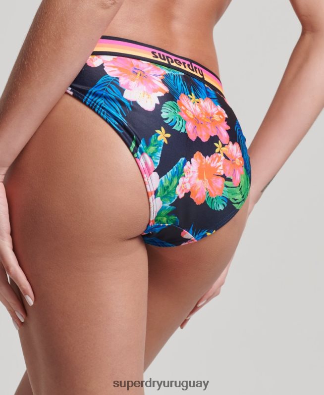 uy Superdry mujer braguitas de bikini recicladas con logo vintage multi DT2N8Z3185 ropa