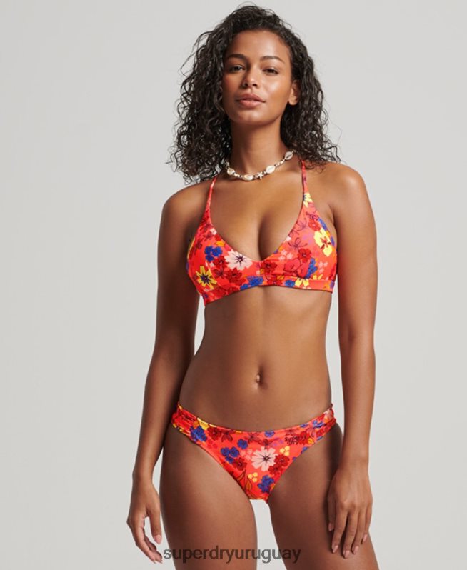 uy Superdry mujer braguitas de bikini recicladas fruncidas naranja DT2N8Z3193 ropa
