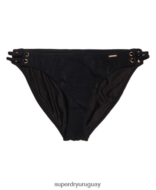 uy Superdry mujer braguitas de bikini texturizadas con copas Alice negro DT2N8Z3253 ropa
