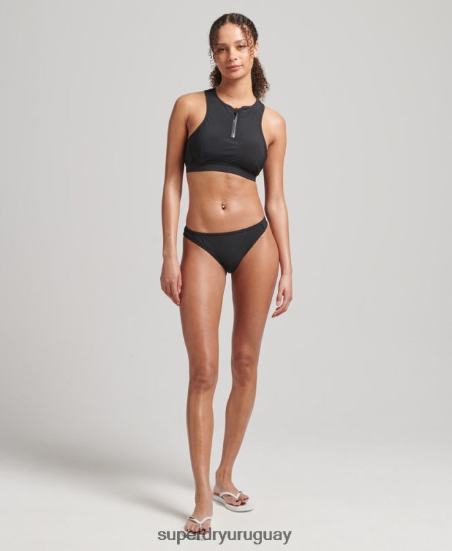 uy Superdry mujer parte superior del bikini deportivo de natación negro DT2N8Z3255 ropa