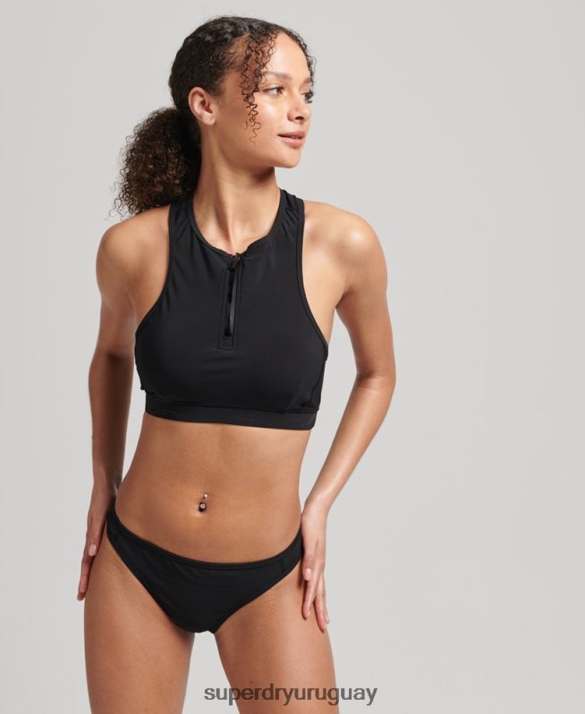 uy Superdry mujer parte superior del bikini deportivo de natación negro DT2N8Z3255 ropa
