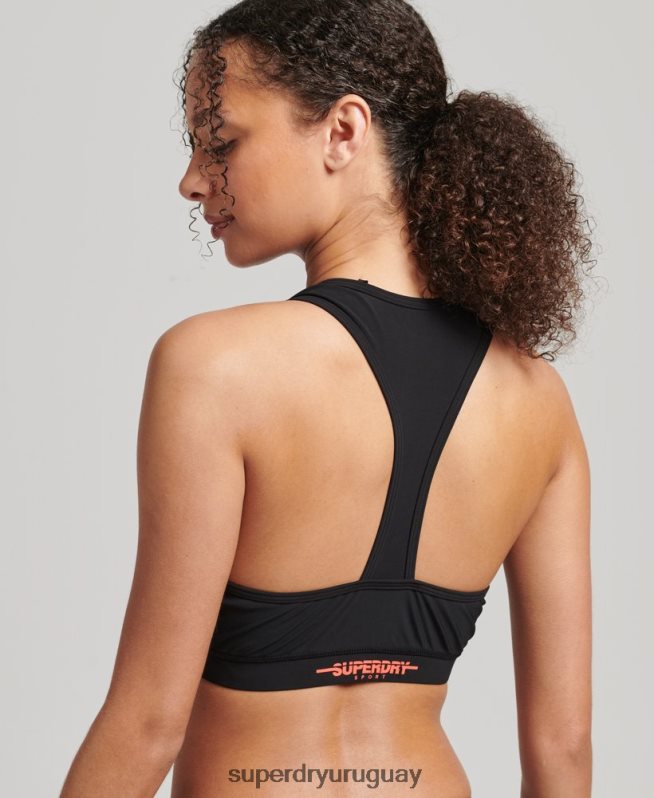 uy Superdry mujer parte superior del bikini deportivo de natación negro DT2N8Z3255 ropa