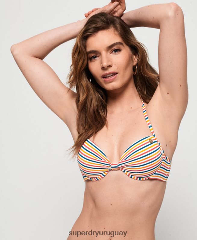 uy Superdry mujer top de bikini con copa cassie multi DT2N8Z3258 ropa