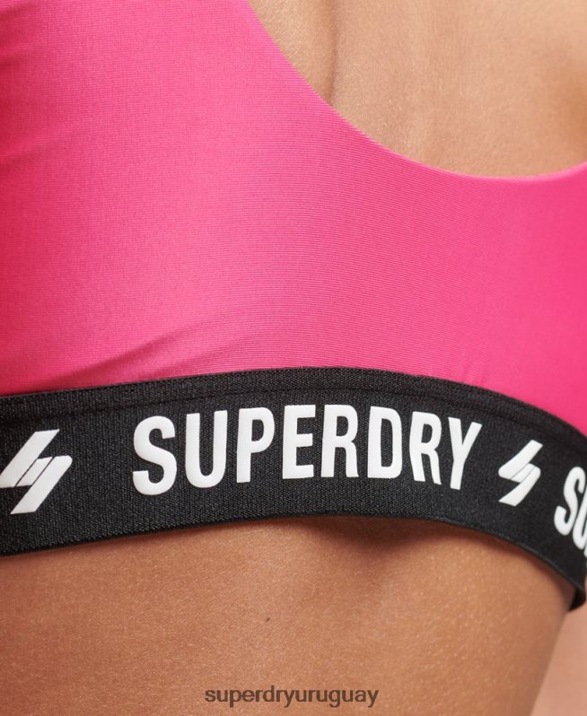 uy Superdry mujer top de bikini con elástico code rosa DT2N8Z3243 ropa