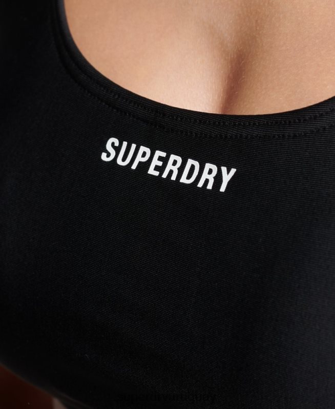 uy Superdry mujer top de bikini esencial negro DT2N8Z3245 ropa