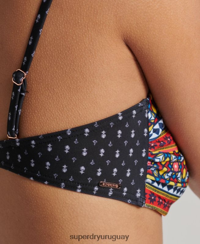 uy Superdry mujer top de bikini estilo bandeau con retorcimiento vintage multi DT2N8Z6636 ropa