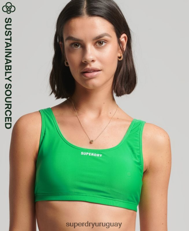 uy Superdry mujer top de bikini reciclado esencial verde DT2N8Z3230 ropa