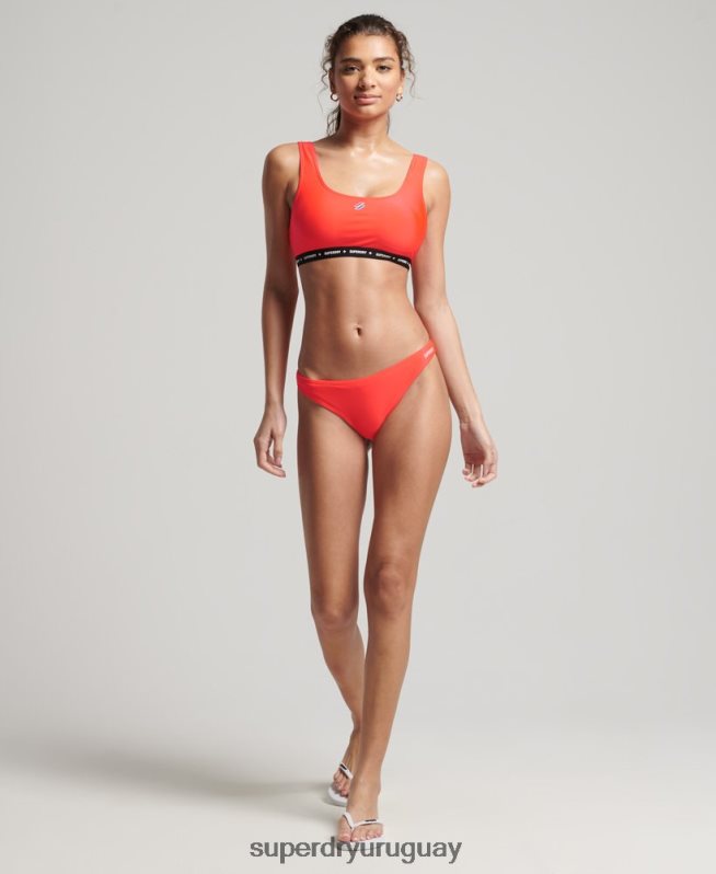 uy Superdry mujer top de bikini reciclado microelástico coral DT2N8Z3244 ropa