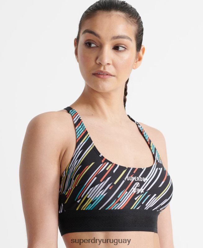uy Superdry mujer top de bikini sport volley negro DT2N8Z6353 ropa