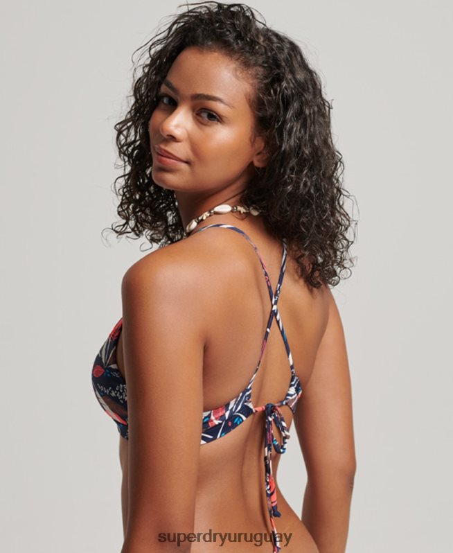 uy Superdry mujer top de bikini triángulo reciclado Armada DT2N8Z3182 ropa