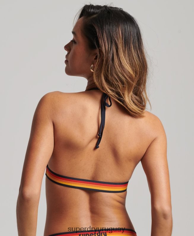 uy Superdry mujer top de bikini triangular con logo vintage reciclado Armada DT2N8Z3186 ropa