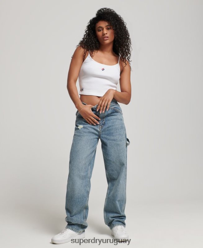 uy Superdry mujer vaqueros carpinteros vintage de algodón orgánico azul claro DT2N8Z3881 ropa