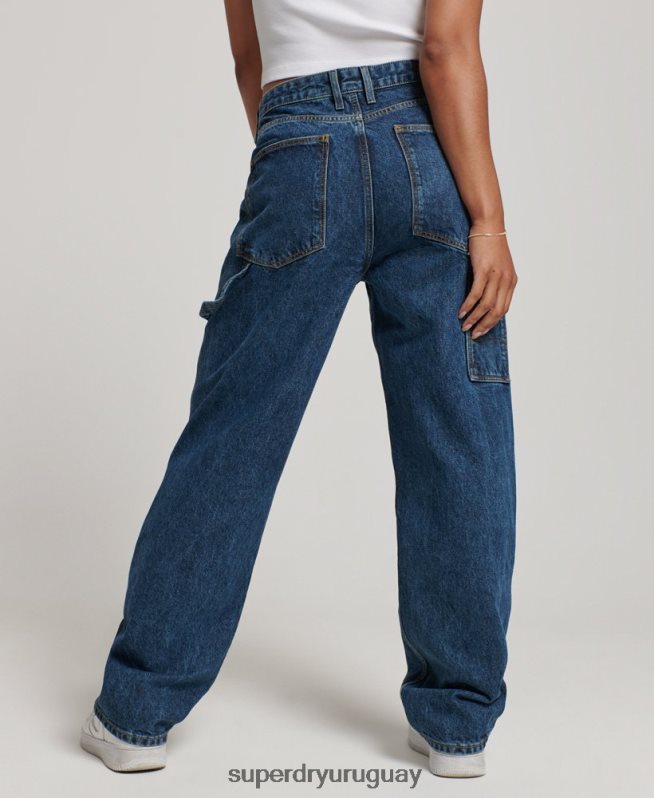 uy Superdry mujer vaqueros carpinteros vintage de algodón orgánico azul oscuro DT2N8Z3868 ropa