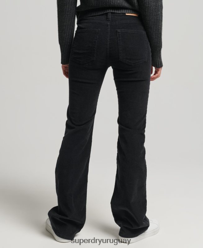 uy Superdry mujer vaqueros pitillo acampanados de tiro medio negro DT2N8Z2311 ropa