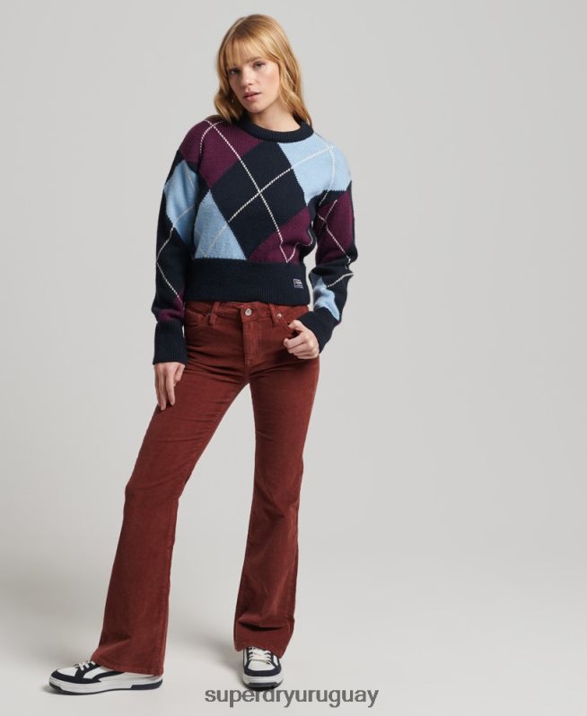uy Superdry mujer vaqueros pitillo acampanados de tiro medio rojo DT2N8Z2598 ropa