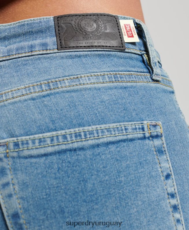 uy Superdry mujer vaqueros pitillo de tiro alto de algodón orgánico azul DT2N8Z3880 ropa