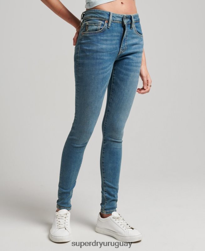 uy Superdry mujer vaqueros pitillo vintage de tiro medio de algodón orgánico azul DT2N8Z3865 ropa