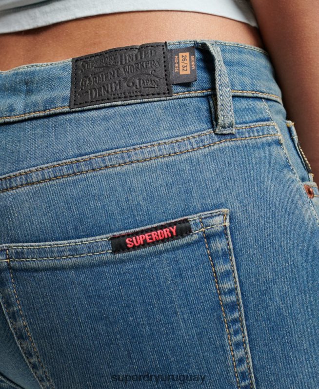 uy Superdry mujer vaqueros pitillo vintage de tiro medio de algodón orgánico azul DT2N8Z3865 ropa