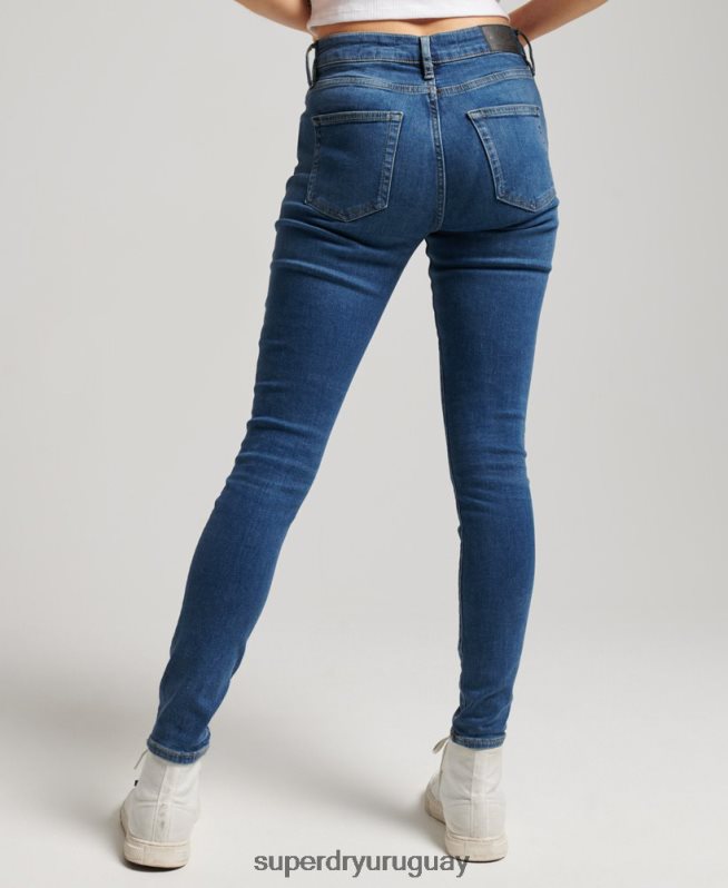 uy Superdry mujer vaqueros pitillo vintage de tiro medio de algodón orgánico azul oscuro DT2N8Z3874 ropa