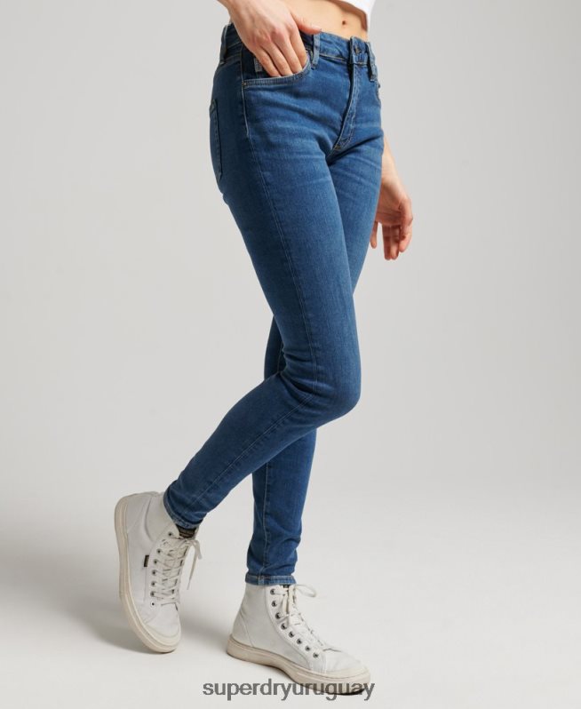 uy Superdry mujer vaqueros pitillo vintage de tiro medio de algodón orgánico azul oscuro DT2N8Z3874 ropa