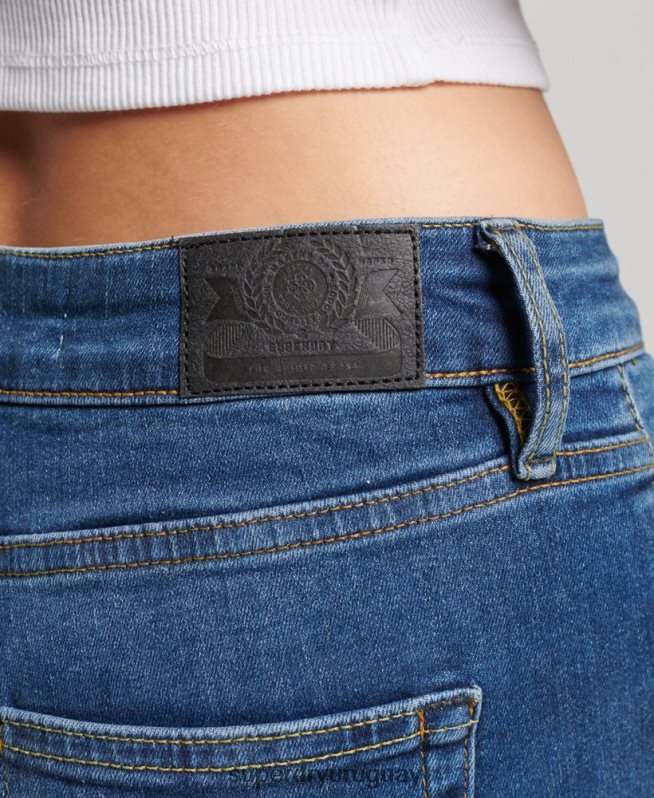 uy Superdry mujer vaqueros pitillo vintage de tiro medio de algodón orgánico azul oscuro DT2N8Z3874 ropa