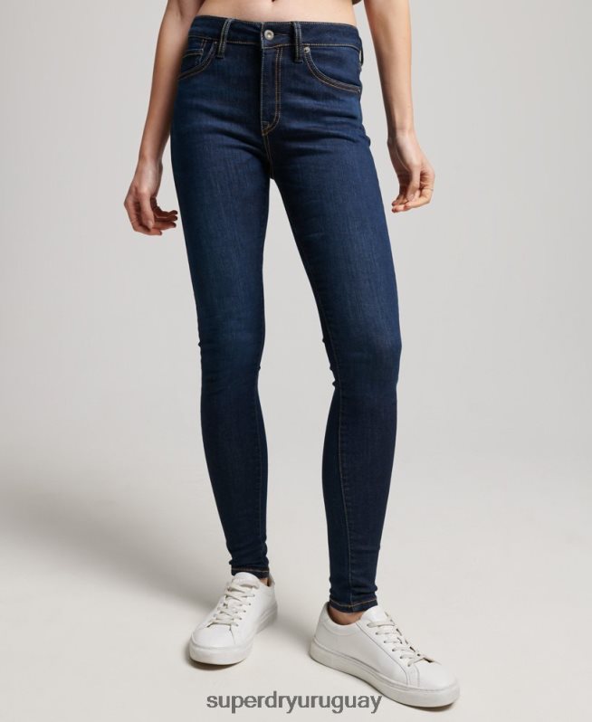 uy Superdry mujer vaqueros pitillo vintage de tiro medio de algodón orgánico azul oscuro DT2N8Z3877 ropa