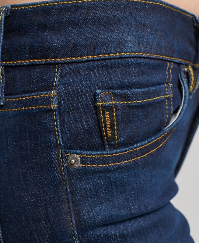 uy Superdry mujer vaqueros pitillo vintage de tiro medio de algodón orgánico azul oscuro DT2N8Z3877 ropa