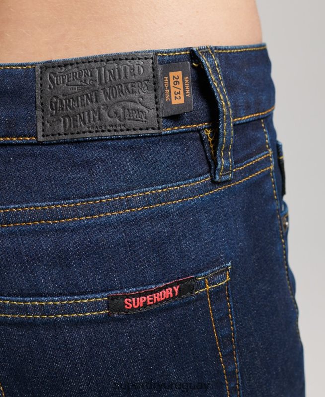 uy Superdry mujer vaqueros pitillo vintage de tiro medio de algodón orgánico azul oscuro DT2N8Z3877 ropa