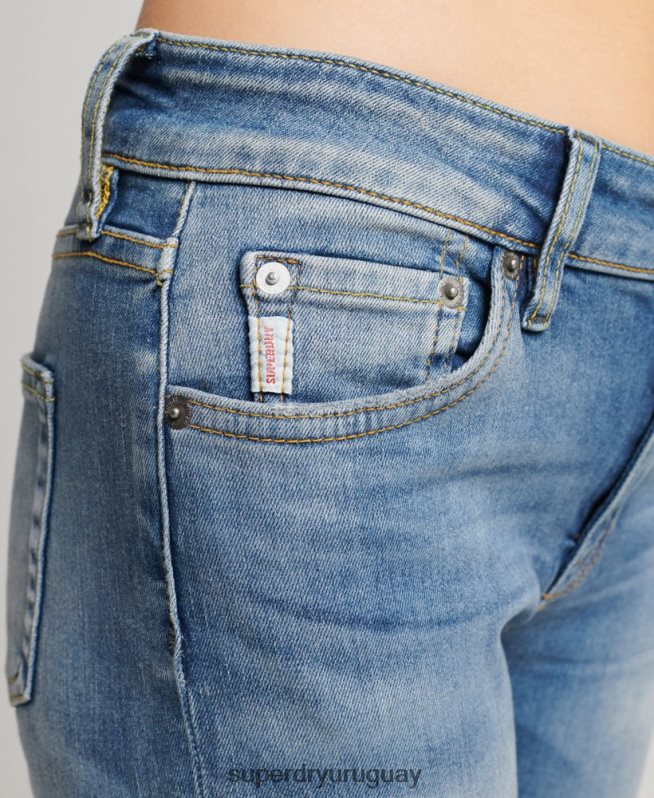 uy Superdry mujer vaqueros pitillo vintage de tiro medio de algodón orgánico azul oscuro DT2N8Z3890 ropa