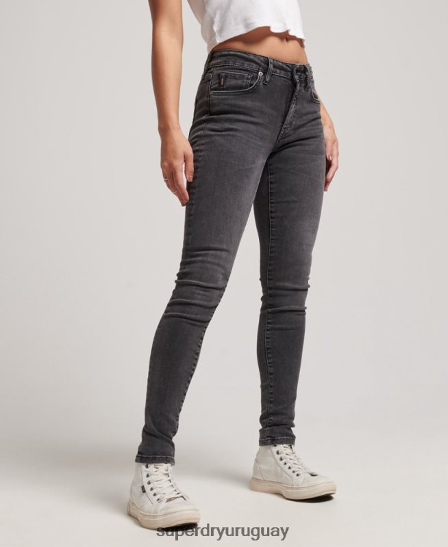 uy Superdry mujer vaqueros pitillo vintage de tiro medio de algodón orgánico negro DT2N8Z3885 ropa