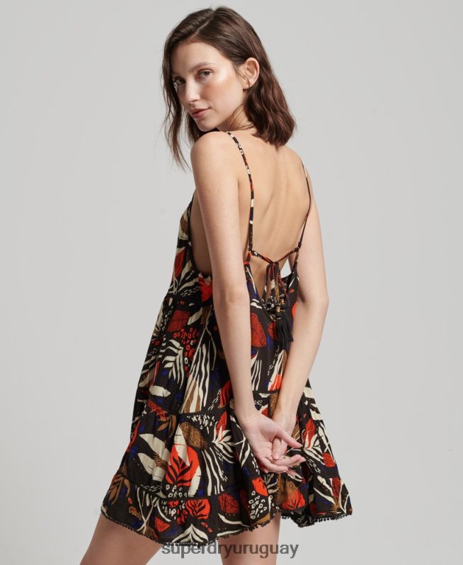 uy Superdry mujer mini vestido camisero de playa marrón DT2N8Z2504 ropa