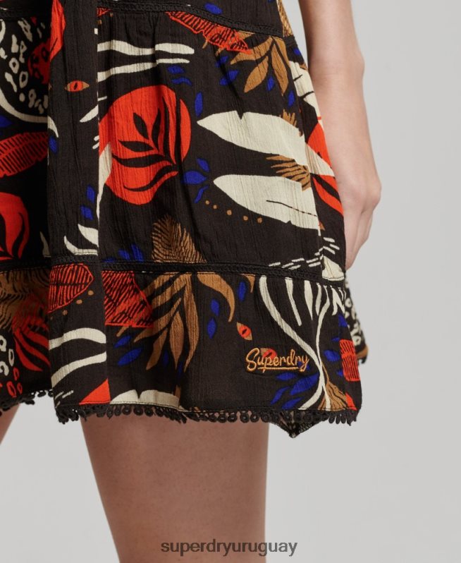uy Superdry mujer mini vestido camisero de playa marrón DT2N8Z2504 ropa